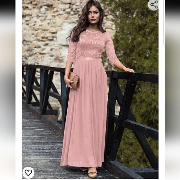 Dresses for Women Floral Lace Bodice Ribbon Waist Pleated Prom Dress Nwt Large - Picture 2 of 13